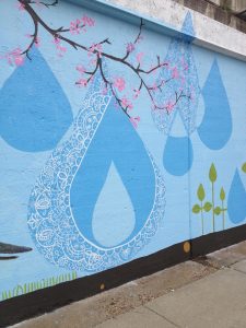 Water droplets wall painting