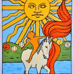A sun and horse painting