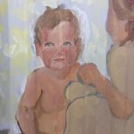 A naked baby painting