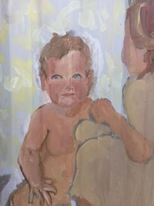 A naked baby painting