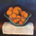 Oranges in a bowl oil painting