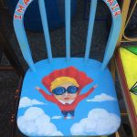 A painted kid’s chair