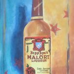 Alcoholic bottle painting