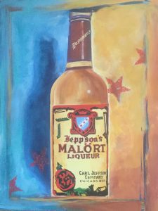 Alcoholic bottle painting