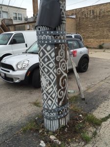 A painted pillar