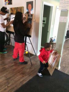 Kids in sketching a room