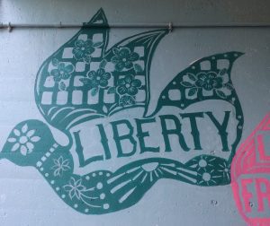 Liberty design on a wall