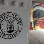 A painted column with the United States Airforce logo